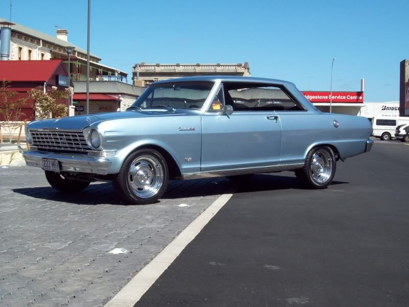 She is a 1964 Chevy Nova Super Sport running a 327 TH350 CPP tube disc 