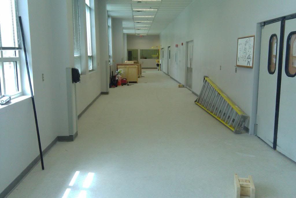 We had 5000 feet of VCT demo and 8000 to install; ESD static conductive 