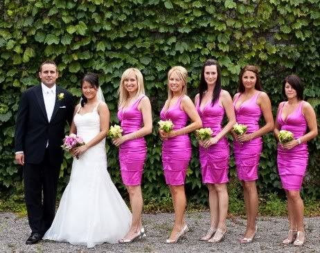 We had black white damask with hot pink and hints of green as our colours
