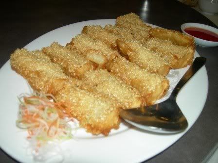 ...ah I know this...fried fritters stuffed with fish cake!