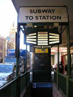 This is one way to get there. It's basically under Flinders Street Station.