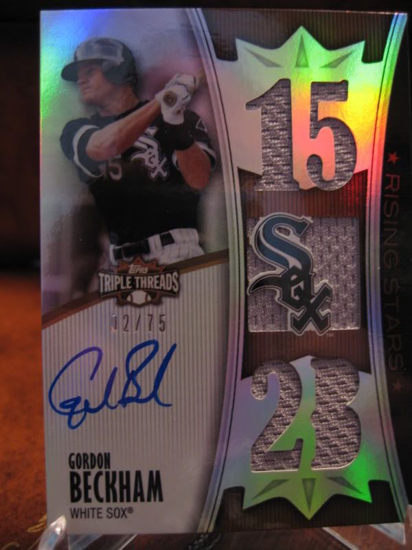 2010 Topps Triple Threads Gordon Beckham Auto Relic #2/75 photo 2010ToppsTripleThreadsGordonBeckhamAutoRelic2of75.jpg