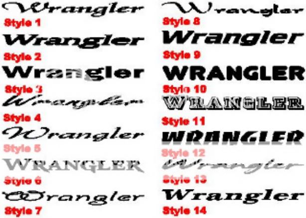 Wrangler decal set for Jeep YJ MJ TJ JK XJ rubicon CJ7  