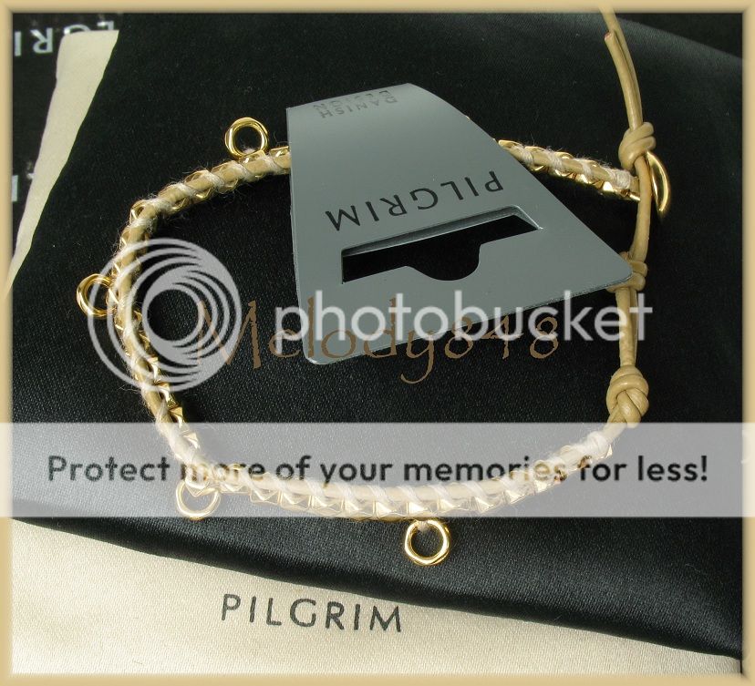 PILGRIM Charm Holder Leather Bracelet FOR CHARMS Black/Silver OR Brown 